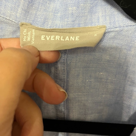 Everlane The Linen Workwear Shirt size small blue - Picture 6 of 7